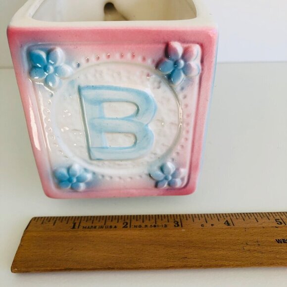 Vintage Anthropomorphic Ceramic Lamb Planter Multicolor Nursery Decor Kitsch - Picture 9 of 9